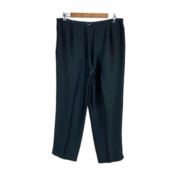 Kay unger black silk pants 10 Zip Closure